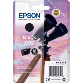 ORIGINAL EPSON 502 Noire - T02V14 - C13T02V14010 - Jumelles - 4.6ml - 210 pages