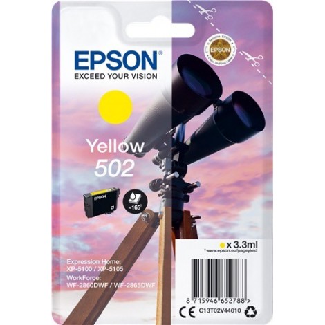 ORIGINAL EPSON 502 Jaune - T02V44 - C13T02V44010 - Jumelles - 3.3ml - 165 pages