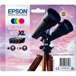 Multipack 4 cartouches 502XL EPSON T02W64 - C13T02W64010 - Jumelles - 1x 9.2ml + 3x 6.4ml - 550 + 3x 470 pages