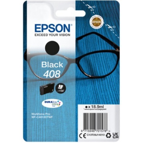 ORIGINAL EPSON 408 Noire - T09J1 - Lunettes - 18.9ml - 1100 pages