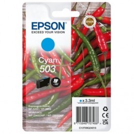 ORIGINAL EPSON 503 Cyan - C13T09Q24010 - Piments - 3.3ml - 165 pages