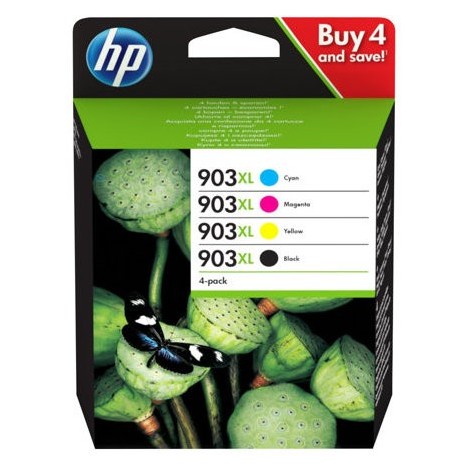 Pack ORIGINAL HP 903XL Noir + Cyan + Magenta + Jaune 3HZ51AE - 1x 21.5ml et 3x 9.5ml - 4x 825 pages