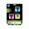 ORIGINAL HP 363 Cyan + Magenta + Jaune CB333EE - 4ml + 3.5ml + 6ml - 400 + 370 + 500 pages