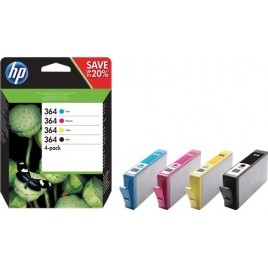 ORIGINAL Pack HP 364 N9J73AE 4 couleurs C+M+J+N - 1x7.5ml + 3x3ml  - 250 + 3x 300 pages