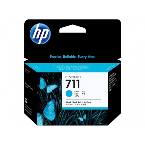 ORIGINAL HP 3x 711 Cyan CZ134A