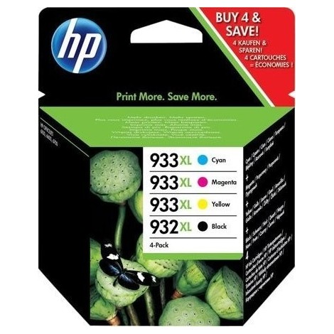 ORIGINAL HP 932 XL Noir + 933 XL Couleurs C2P42AE - 22.5ml+ 3x 8.5ml - 1.000 + 3x 825 pages