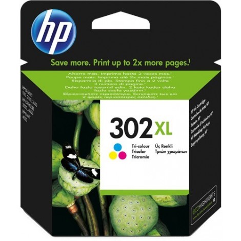 ORIGINAL HP 302 XL Couleurs F6U67AE - 8ml - 330 pages