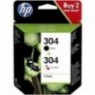 ORIGINAL HP 304 Multipack Noir(e) + 304 Couleur 3JB05AE - 4ml + 2ml - 120 + 100 pages