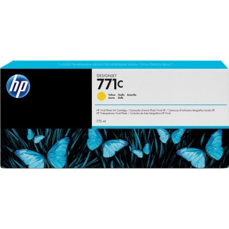 ORIGINAL HP Cartouche d'encre jaune B6Y10A 771C 775ml