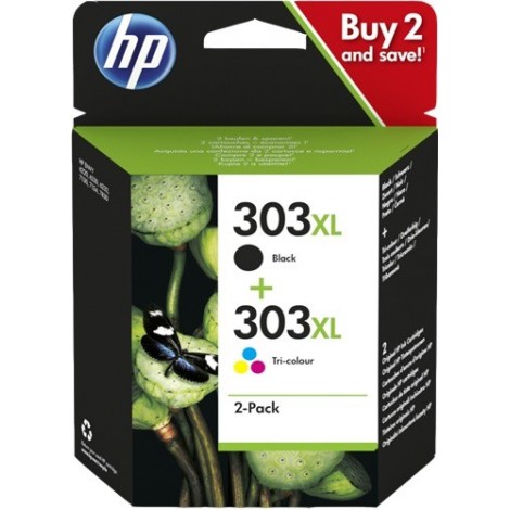 ORIGINAL HP 303 XL Multipack Noir + Couleurs 3YN10AE - 600 + 415 pages