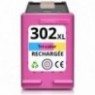 Recharge HP 302 XL Couleurs F6U67AE, Cartouche compatible HP - 18ml - 330 pages