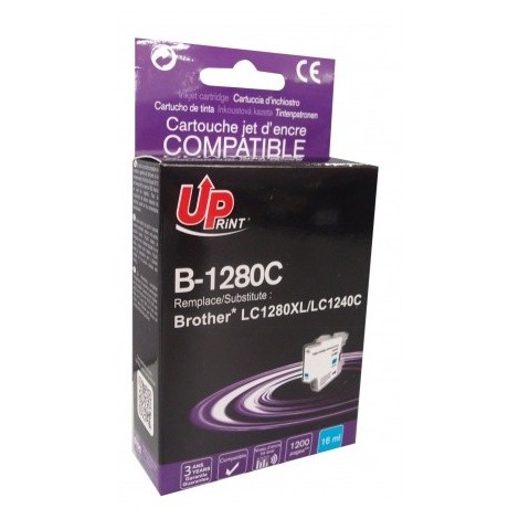 Uprint B-1280XLC Cyan, Cartouche compatible BROTHER LC-1280XLC - 1200 pages - 16ml