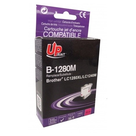 Uprint B-1280XLM Magenta, Cartouche compatible BROTHER LC-1280XLM - 1200 pages - 16ml