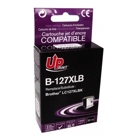 Uprint B-127XLB Noir, Cartouche compatible BROTHER LC-127BK - 1200 pages - 30ml