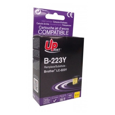 Uprint B-223Y Jaune, Cartouche compatible BROTHER LC-223Y - 550 pages - 8ml