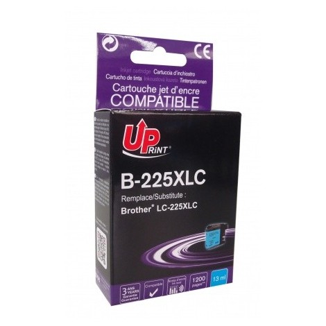 Uprint B-225C Cyan, Cartouche compatible BROTHER LC-225C - 1200 pages - 13ml