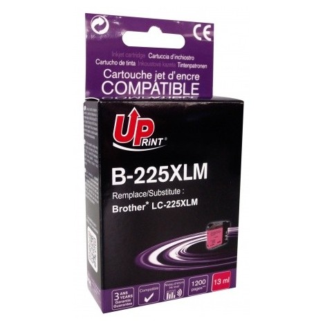 Uprint B-225M Magenta, Cartouche compatible BROTHER LC-225M - 1200 pages - 13ml