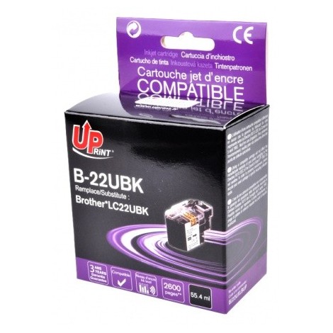 Uprint B-22UBK Noir, Cartouche compatible BROTHER LC-22UBK - 2600 pages - 55ml