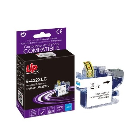 Uprint B-422XLC Cyan, Cartouche compatible BROTHER LC-422XLC - 1500 pages - 19ml