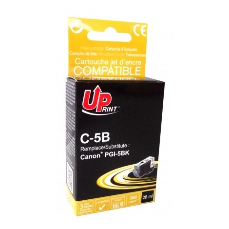 Uprint C-5B Noir, Cartouche compatible CANON PGI-5BK - 380 pages - 26ml