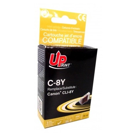 Uprint C-8Y Jaune, Cartouche compatible CANON CLI-8Y - 490 pages - 14ml