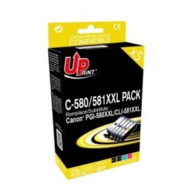 Pack Uprint C-580XXL/581XXL PACK Noir + Noir + Cyan + Magenta + Jaune, 5x Cartouches compatibles CANON PGI-580XXL et CLI-581XXL