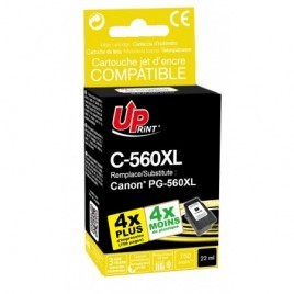 Uprint C-560XL Noir Recharge Canon PG-560XL BK, Cartouche Canon rechargée Grande Capacité - 22ml - 750 pages