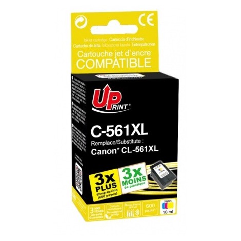 Uprint C-561XL Couleur Recharge Canon CL-561XL, Cartouche Canon rechargée Grande Capacité - 18ml - 600 pages