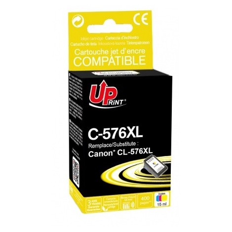 Uprint C-576XL Couleur Recharge Canon CL-576XL Cartouche rechargée CANON Grande capacité - 15ml - 400 pages