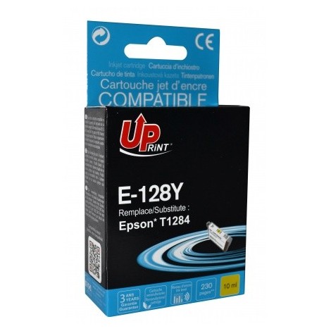 Uprint E-128Y Jaune T1282, Cartouche recyclée EPSON - Renard - 230 pages - 10ml