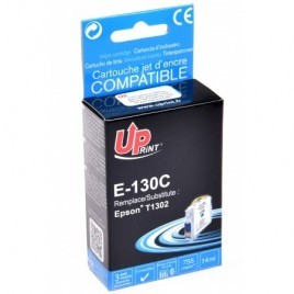 Uprint E-130C Cyan T1302, Cartouche compatible EPSON - Cerf - 755 pages - 14ml