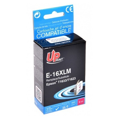 Uprint E-16XLM Magenta T1633 XL, Cartouche compatible EPSON T1623/T1633 XL - Stylo Plume - 450 pages - 9ml