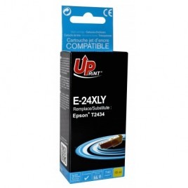 Uprint E-24XLY Jaune T2434 XL, Cartouche compatible EPSON T2424/T2434 XL - Elephant - 740 pages - 15ml