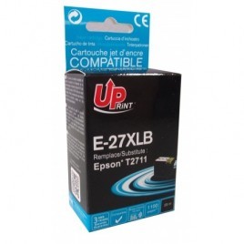 Uprint E-27XLB Noir T2711 XL, Cartouche compatible EPSON T2701/T2711 XL - Réveil - 1100 pages - 23ml