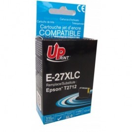 Uprint E-27XLC Cyan T2712 XL, Cartouche compatible EPSON T2702/T2712 XL - Réveil - 1100 pages - 13ml