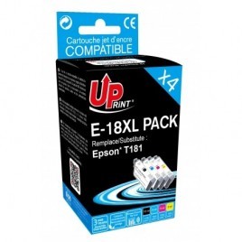 Pack Uprint E-18XL PACK Noir + Cyan + Magenta + Jaune, 4x Cartouches recyclées EPSON T1816 XL - Paquerette