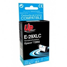 Uprint E-29XLC Cyan T2992 XL, Cartouche recyclée EPSON T2982/T2992 XL - Fraise - 450 pages - 7ml