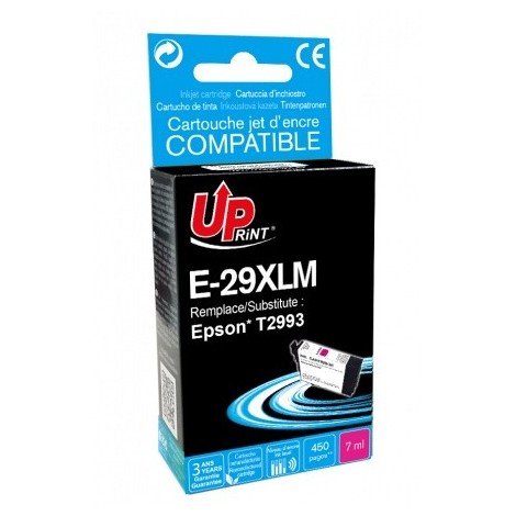 Uprint E-29XLM Magenta T2993 XL, Cartouche recyclée EPSON T2983/T2993 XL - Fraise - 450 pages - 7ml