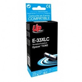 Uprint E-33XLC Cyan T3362 XL, Cartouche recyclée EPSON T3342/T3362 XL - Orange - 650 pages - 11ml