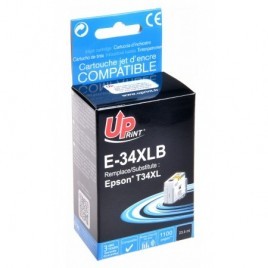 Uprint E-34XLB Noir T3471 XL, Cartouche compatible EPSON T3461/T3471 XL - Balle de Golf - 1100 pages - 23.4ml