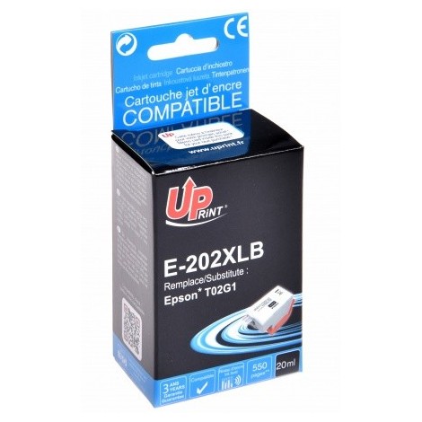 Uprint E-202XLB Noir 202XL, Cartouche compatible EPSON - Kiwi - 550 pages - 20ml