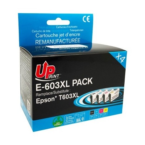 Pack Uprint E-603XL PACK Noir + Cyan + Magenta + Jaune, 4x Cartouches compatibles EPSON 603 XL - Etoile de Mer