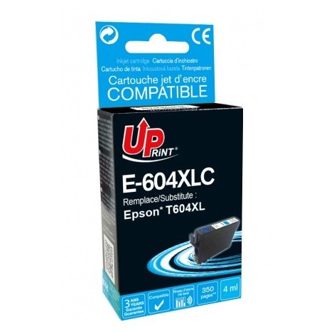 Uprint E-604XLC Cyan 604 XL, Cartouche compatible EPSON - Ananas - 350 pages - 4ml