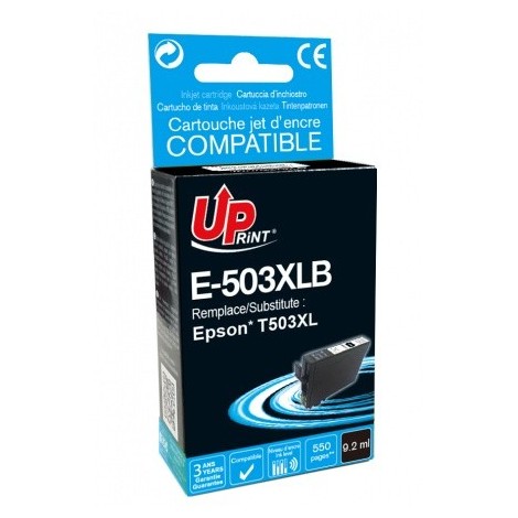 Uprint E-503XLB Noir 503 XL, Cartouche compatible EPSON - Piments - 550 pages - 9,2ml