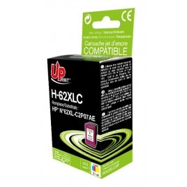 Uprint H-62XLC Couleurs Recharge 62XL C2P07AE, Cartouche HP rechargée - 21ml - 415 pages