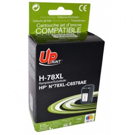 Uprint H-78XL Couleurs Recharge HP 78XL grande capacité C6578AE, Cartouche HP rechargée - 45ml