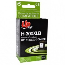 Uprint H-300XLB Noir Recharge HP 300 XL CC641EE, Cartouche HP rechargée Grande Capacité - 20ml - 800 pages