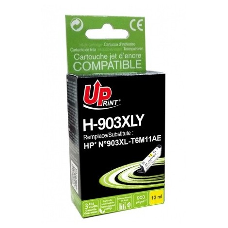 Uprint H-903XLY Jaune Recharge HP 903XL T6M11AE, Cartouche HP rechargée Grande Capacité - 12ml