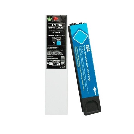 Uprint H-913A Cyan Recharge HP 913A F6T77AE, Cartouche HP rechargée - 50ml - 3000 pages