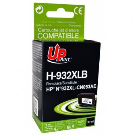 Uprint H-932XLB Noir Recharge HP 932 XL CN053AE, Cartouche HP rechargée Grande Capacité - 32ml - 1 000 pages